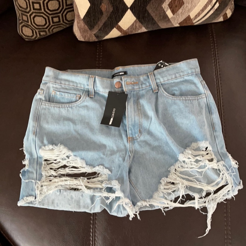 Distressed jean shorts, never worn!